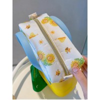 Женская каучуковая сумка-шопер с косметичкой Fungoofun EVA, водостойкая, набор 2в1, жетлая