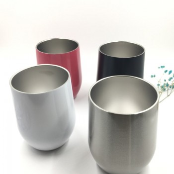 Металевий келих без ніжки Білий, з кришкою, 350 мл