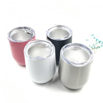 Металевий келих без ніжки Білий, з кришкою, 350 мл