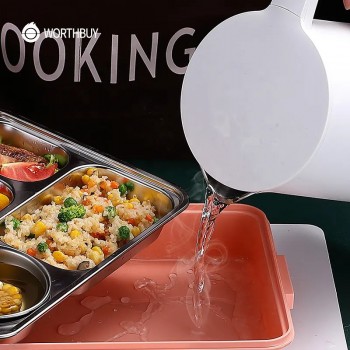 Большой ланч бокс 5 отделений Cosmo Food с супницей и приборами, 1.55л