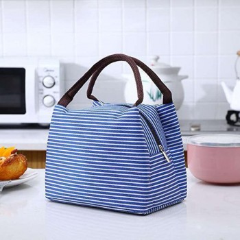 Термосумка, ланч бэг для еды с собой Stripe 4 л Синяя