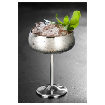 Сталевий келих для шампанського, коктейлів 450 мл, срібний