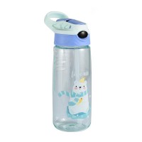 Детская бутылка для воды с трубочкой Tumbler 500 мл, Мишка, голубая