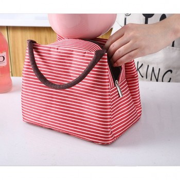 Термосумка, ланч бэг для еды с собой Stripe 4 л Красная