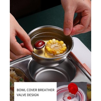 Термо ланч бокс на 4 відділення Waffle супниця і прилади 1250мл, жовто-синій