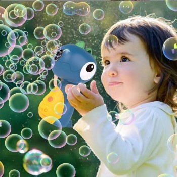 Детский генераторы мыльный пузырей Динозавр Bubble Machine Дракон, синий