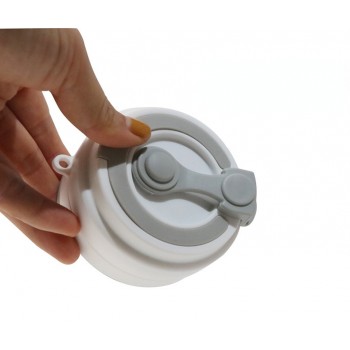 Складний кухоль 350 мл, eco cup з карабіном, сірий