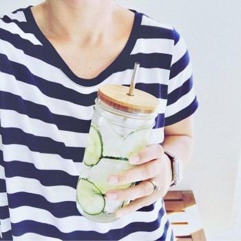 Банка Ball Mason Jars з дерев'яною кришкою та трубочкою, 750 мл