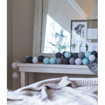 Тайская гирлянда на 10 шариков от батареек CBL Aqua Grey, 1.5м