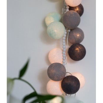 Тайская гирлянда на 10 шариков от батареек CBL Aqua Grey, 1.5м