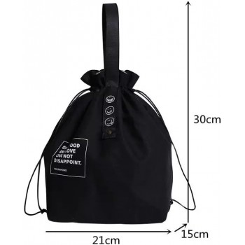 Термосумка шопер для еды и напитков, lunch bag  Smile черная