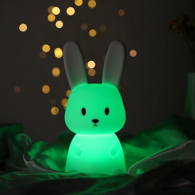 Сенсорный мягкий ночник Зайчик Silicone Bunny, аккумулятор 1200 мАч, 20 см