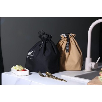 Термосумка шопер для еды и напитков, lunch bag  Smile черная