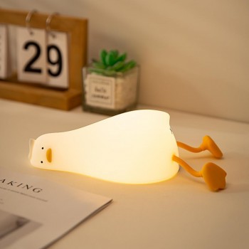 Дитячий силіконовий LED нічник з акумулятором втомлена Качечка