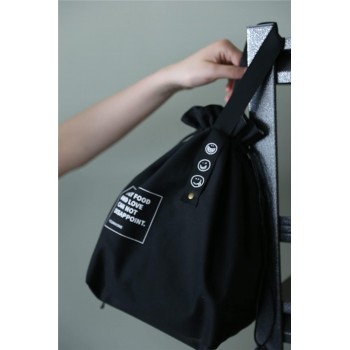 Термосумка шопер для еды и напитков, lunch bag  Smile черная