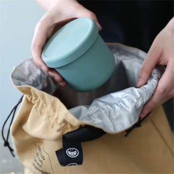 Термосумка шопер для еды и напитков, lunch bag  Smile коричневая 