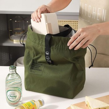 Термосумка шопер для еды и напитков, lunch bag  Smile зеленая