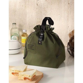 Термосумка шопер для еды и напитков, lunch bag  Smile зеленая