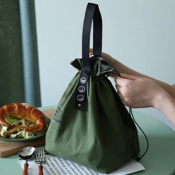 Термосумка шопер для еды и напитков, lunch bag  Smile зеленая