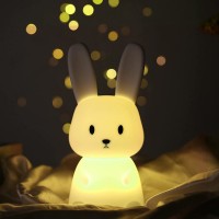 Сенсорний м'який нічник Зайчик Silicone Bunny, акумулятор 1200 мАг, 20 см