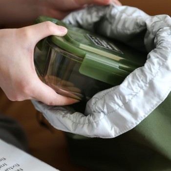 Термосумка шопер для еды и напитков, lunch bag  Smile зеленая