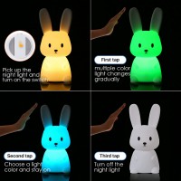 Сенсорний м'який нічник Зайчик Silicone Bunny, акумулятор 1200 мАг, 20 см