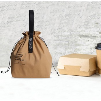 Термосумка шопер для еды и напитков, lunch bag  Smile коричневая 