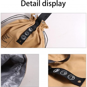 Термосумка шопер для еды и напитков, lunch bag  Smile коричневая 