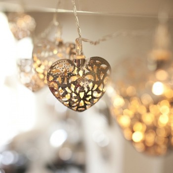 Світлодіодна гірлянда LED Серця золоті 4.2 м, 20 шт