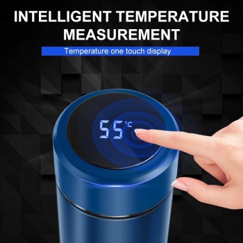 Умный термос с термометром и дисплеем, 500 мл синий