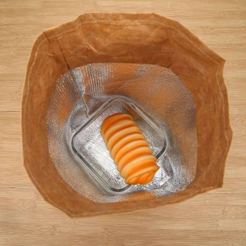 Стильный ланч бэг, термосумка, сумка для ланчей eco Kraft (крафт бумага)