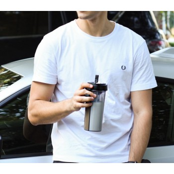 Двойная бутылка, бутылочка для двух напитков, 600мл, чёрная