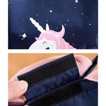  Сумка для ланча, ланч бэг на липучке Единорог, синяя