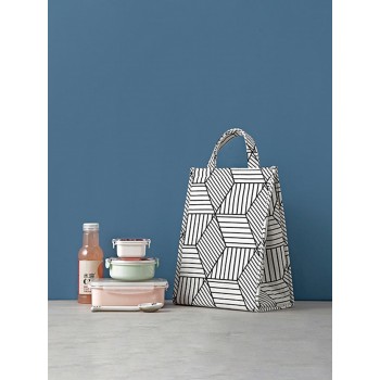 Термосумка для ланчбоксу висока Geometriс, білі ромби