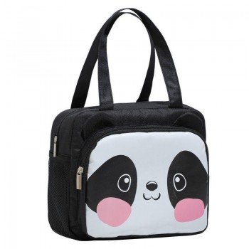 Темосумка для ланчу/lunch bag з кишенею Панда, чорна