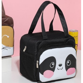 Темосумка для ланчу/lunch bag з кишенею Панда, чорна