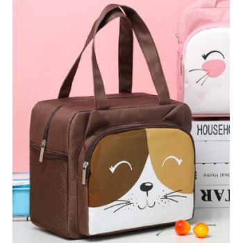 Темосумка для ланчу/lunch bag з кишенею Кошеня, коричнева