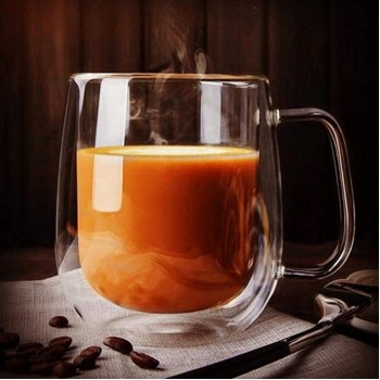 Чашка з подвійною стінкою, квадратна ручка, 250 мл