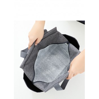 Термосумка ланч бэг с боковыми карманами на замке Bivilas 6л, розовая