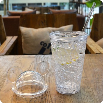 Охлаждающий стакан с трубочкой Mickey Mouse, белый