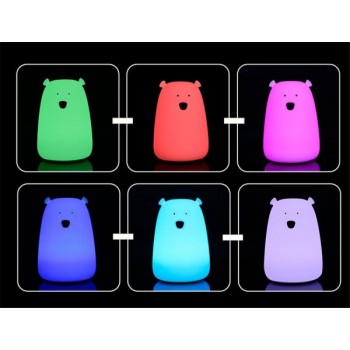 Сенсорный мягкий ночник Мишка с usb, 1200мАч, белый
