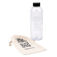 Скляна пляшка для води Glass Detox 1000 мл - боросилікатне скло, у чохлі