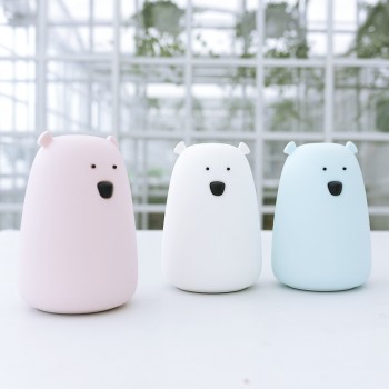 Сенсорный мягкий ночник Мишка с usb, 1200мАч, белый