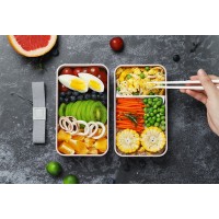 Ланч-бокс bento з бамбуковою кришкою, 1200 мл - білий