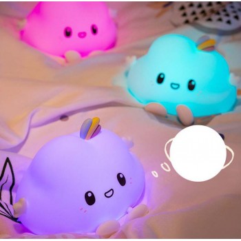 Детский аккумуляторный LED ночник Малышка тучка, белый