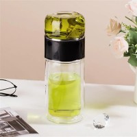 Стеклянный термос с двойными стенками для чая Infuser 280 мл, черный