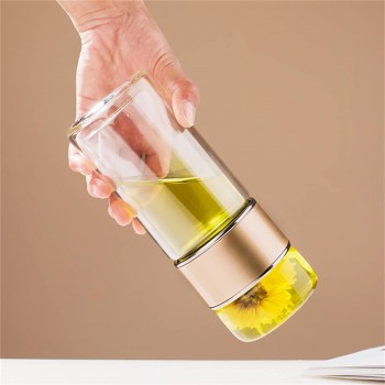 Стеклянный термос с двойными стенками для чая Infuser 280 мл, золотой