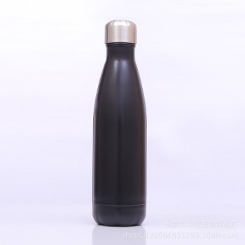 Металева термо пляшка, 500 мл, чорна