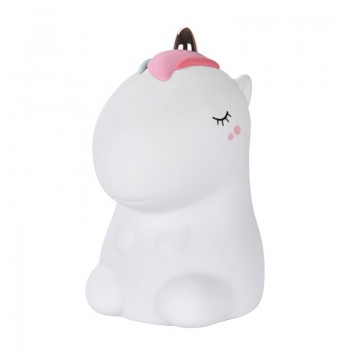 Силиконовый аккумуляторный USB ночник Единорог, 7 цветов, белый