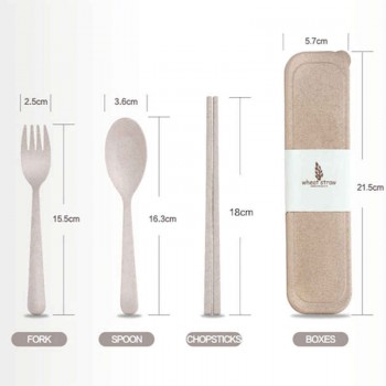 Набір столових приборів Еко 3 в 1, бежевий